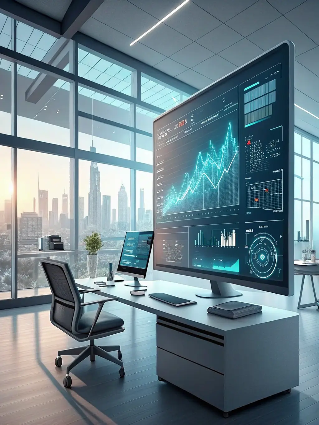 An image depicting the inventory management module of Genesisia ERP, showing stock levels, warehouse layouts, and automated inventory tracking systems.